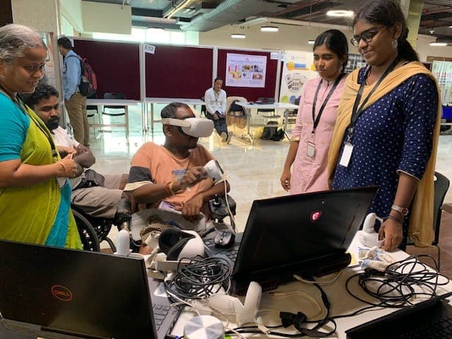 Dr. Tamilselvi assisting with VR at IIT Madras