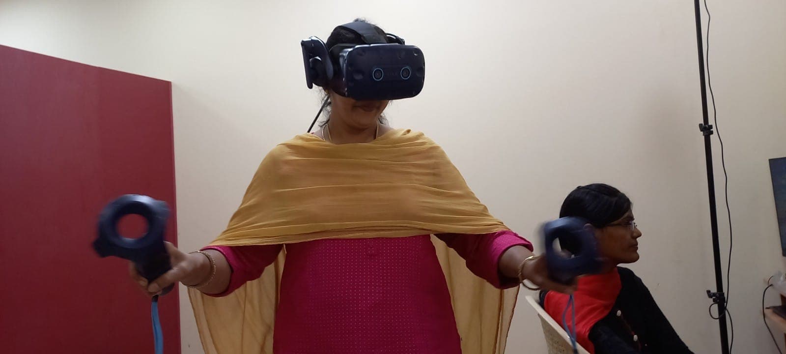 HTC Vive Pro demonstration for media reporter