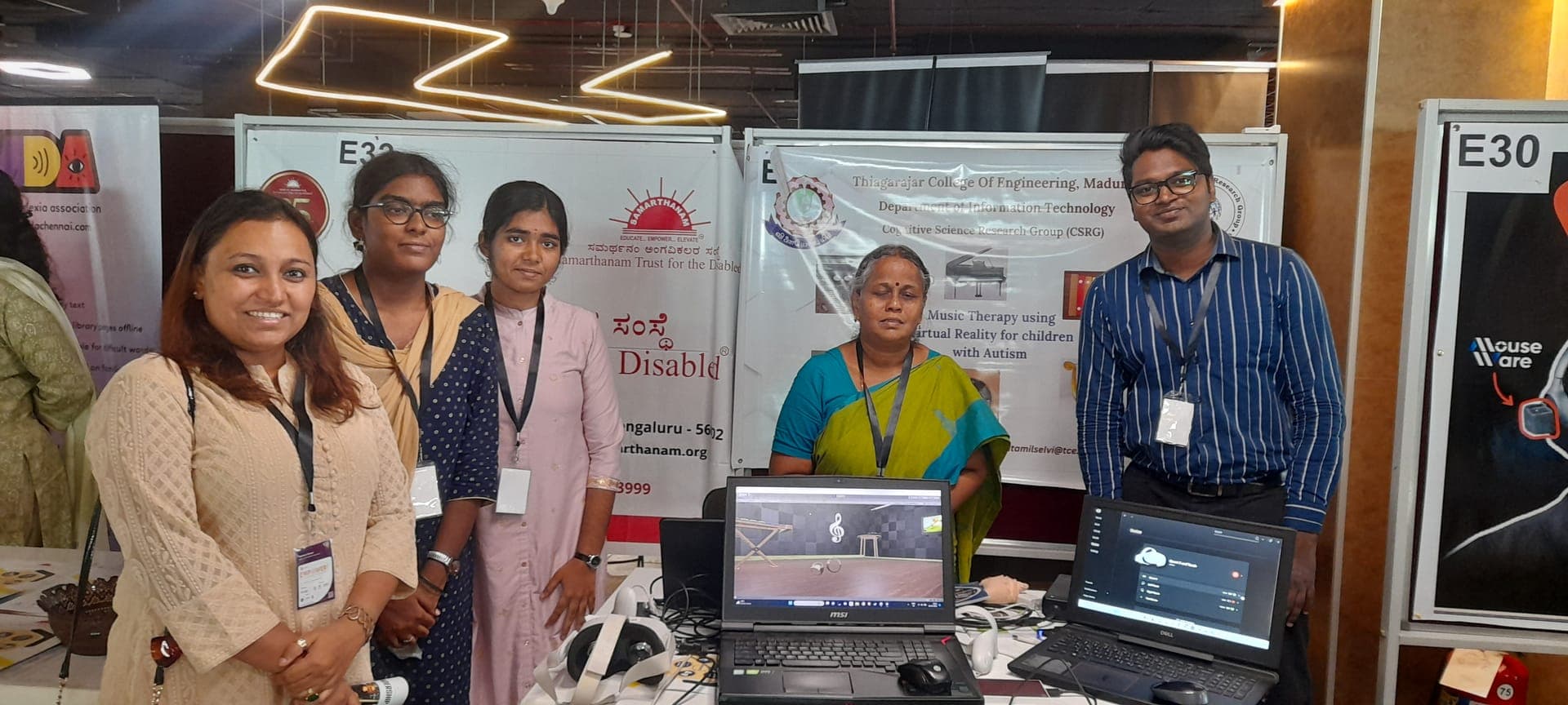 Music therapy demonstration stall at IIT Empower
